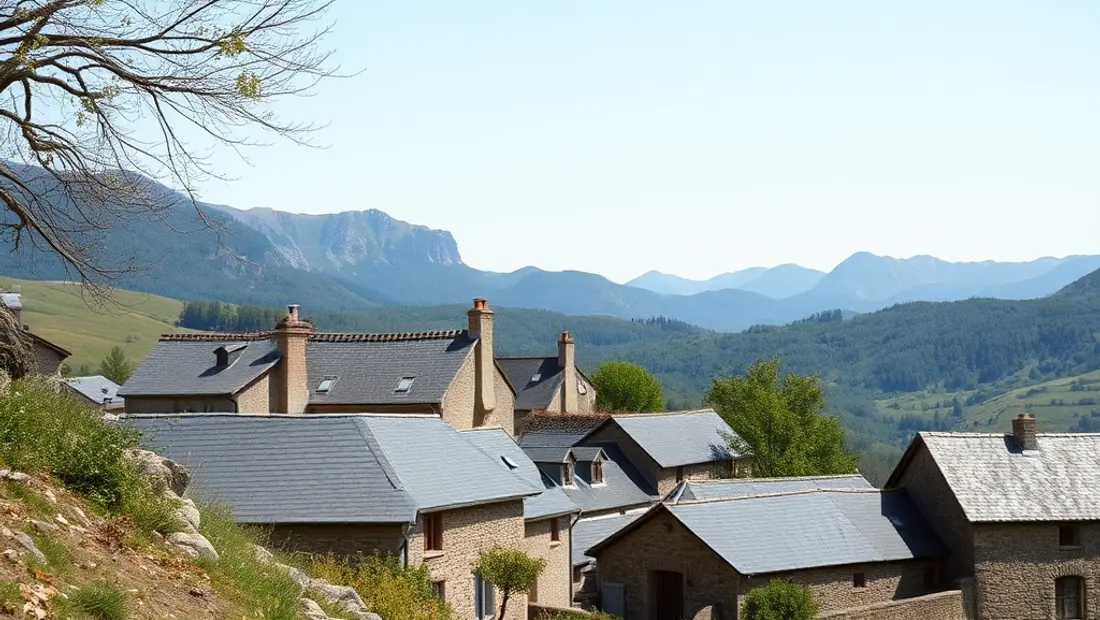 Mérens-les-Vals, vu depuis le sentier qui monte vers les estives.